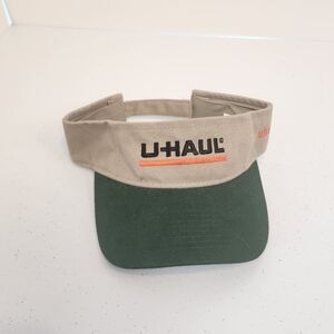 U-Haul Uniform Visor Cap Hat Beige Green Mens Womens